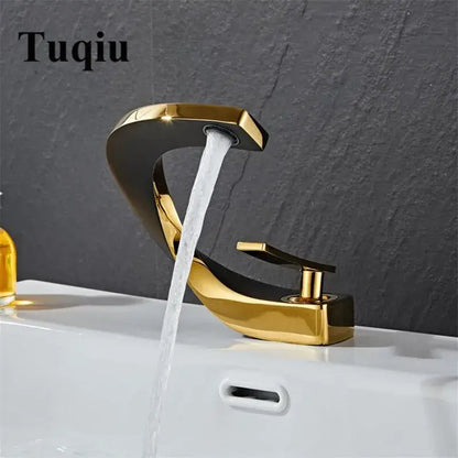 Modern black & gold basin faucet bathroom mixer tap