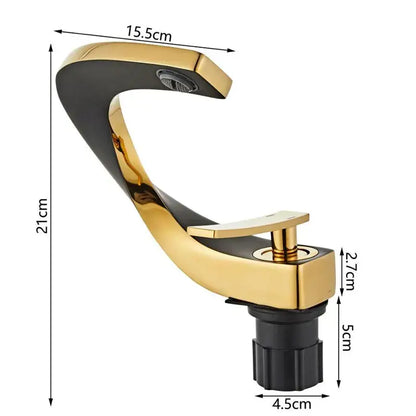 Modern black & gold basin faucet bathroom mixer tap