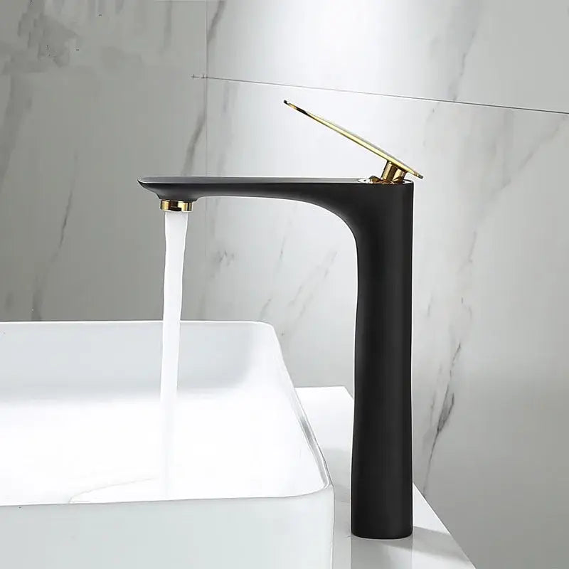 Modern black & gold basin faucet bathroom sink mixer tap