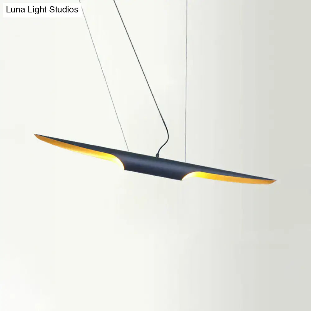 Modern black & gold bias cut tube pendant light kitchen island