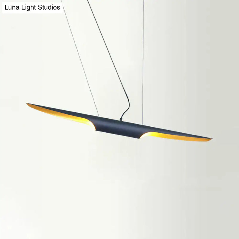 Modern black & gold bias cut tube pendant light kitchen island