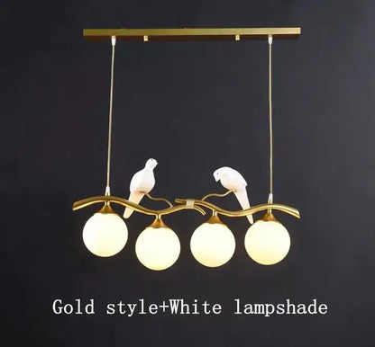 Modern black & gold bird glass pendant lights dining room
