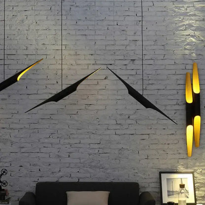 Modern black & gold blade pendant light dining room