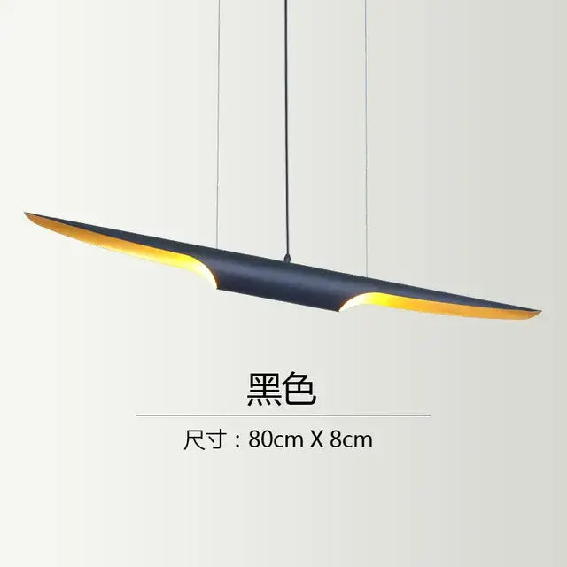 Modern black & gold blade pendant light dining room