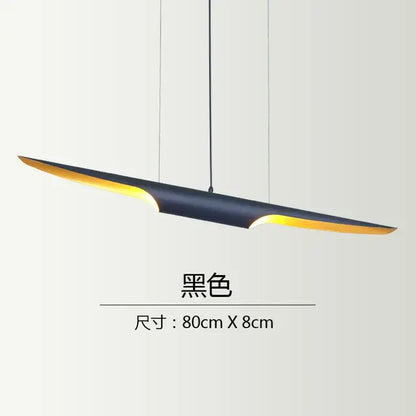 Modern black & gold blade pendant light dining room