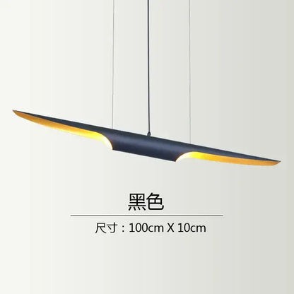 Modern black & gold blade pendant light dining room