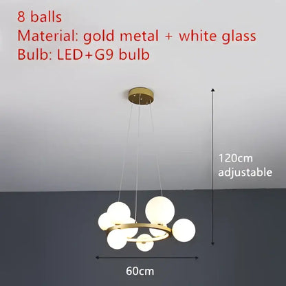 Modern black & gold branching bubbles chandelier dining room light