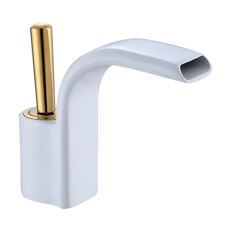 Modern black & gold brass waterfall basin faucet bathroom sink tap