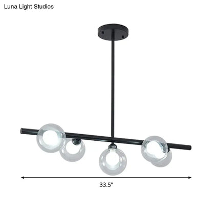 Modern black & gold bubble clear glass island light dining room