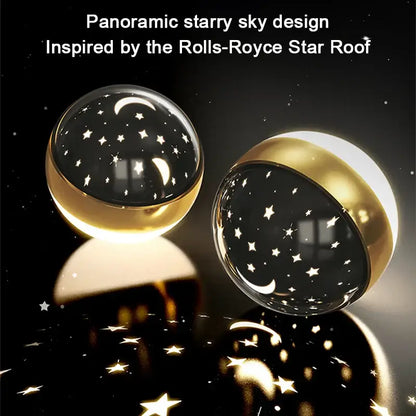 Modern black & gold celestial led ceiling lamp bedroom projection light