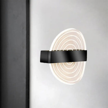 Modern black & gold circle led wall lamp for living room