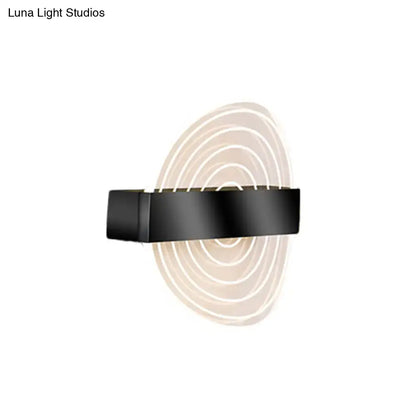 Modern black & gold circle led wall lamp for living room