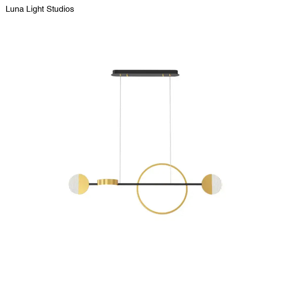 Modern black & gold circle metal island pendant light dining room
