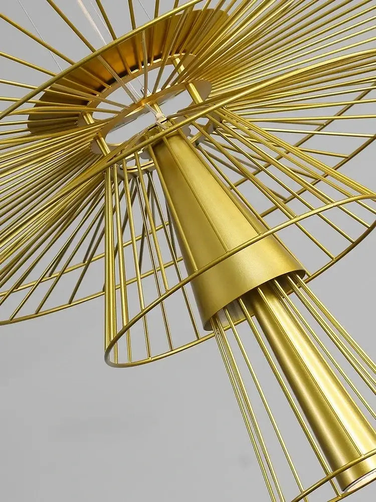 Modern black & gold circular iron pendant light dining room