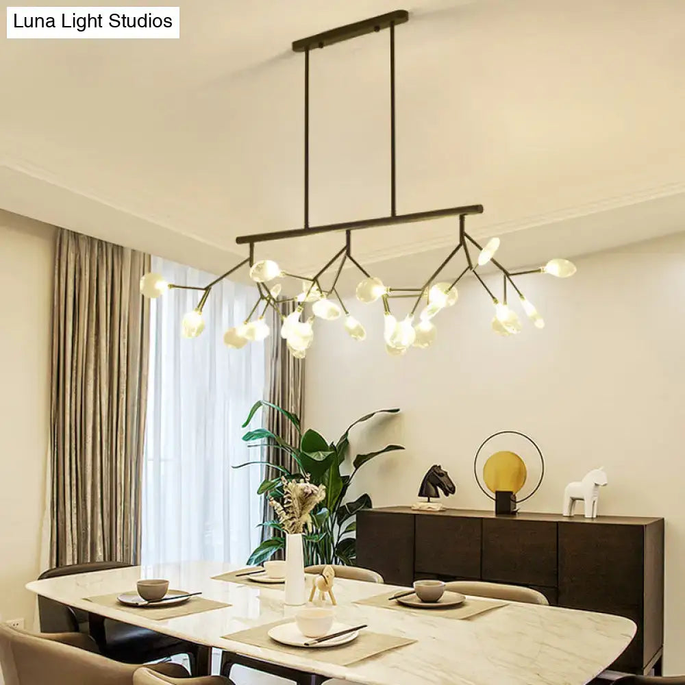 Modern black & gold clear glass bubble chandelier dining room light