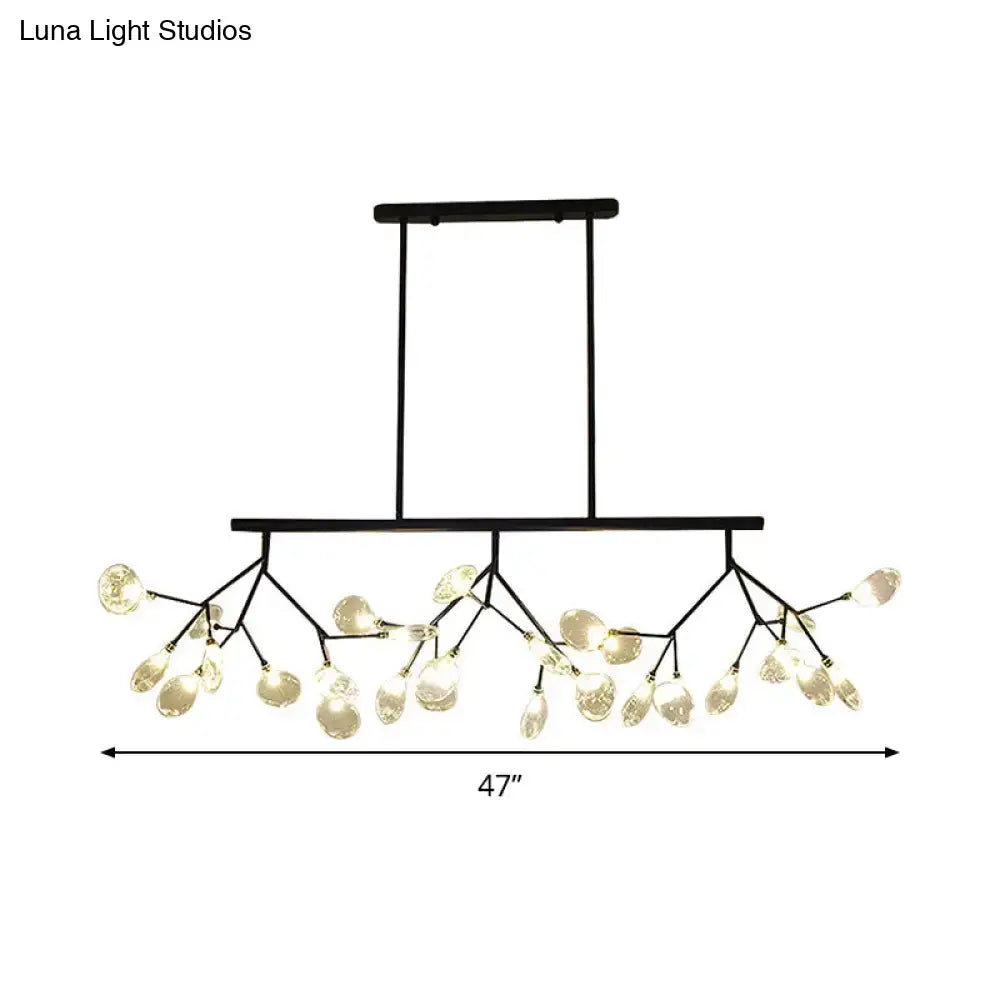 Modern black & gold clear glass bubble chandelier dining room light