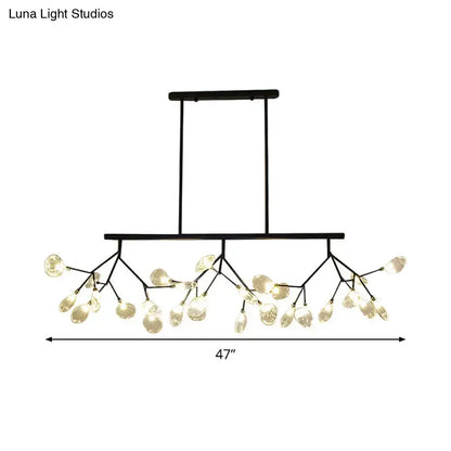 Modern black & gold clear glass bubble chandelier dining room light