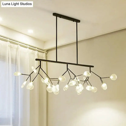 Modern black & gold clear glass bubble chandelier dining room light