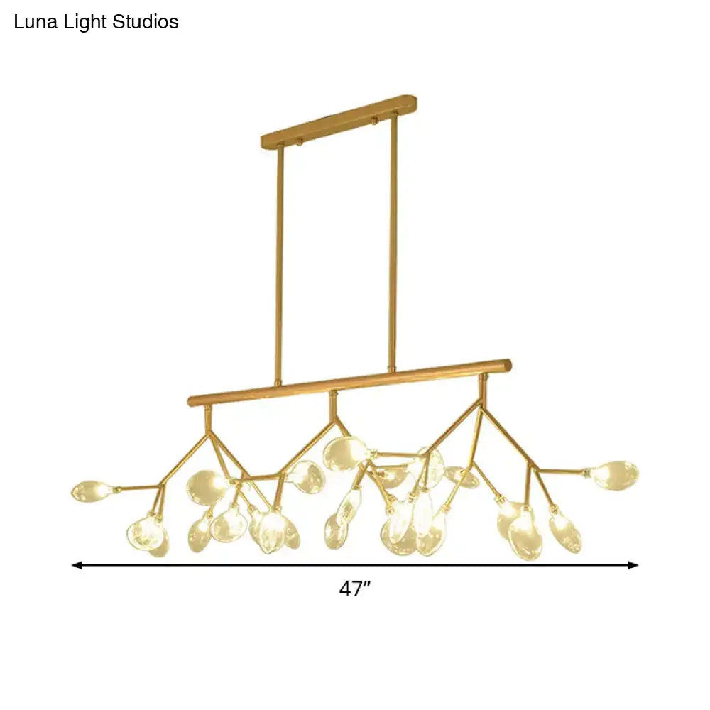 Modern black & gold clear glass bubble chandelier dining room light