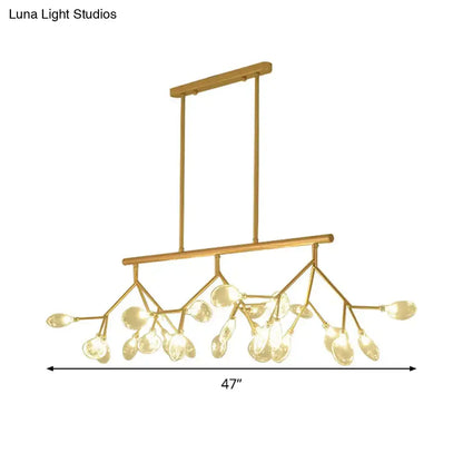Modern black & gold clear glass bubble chandelier dining room light