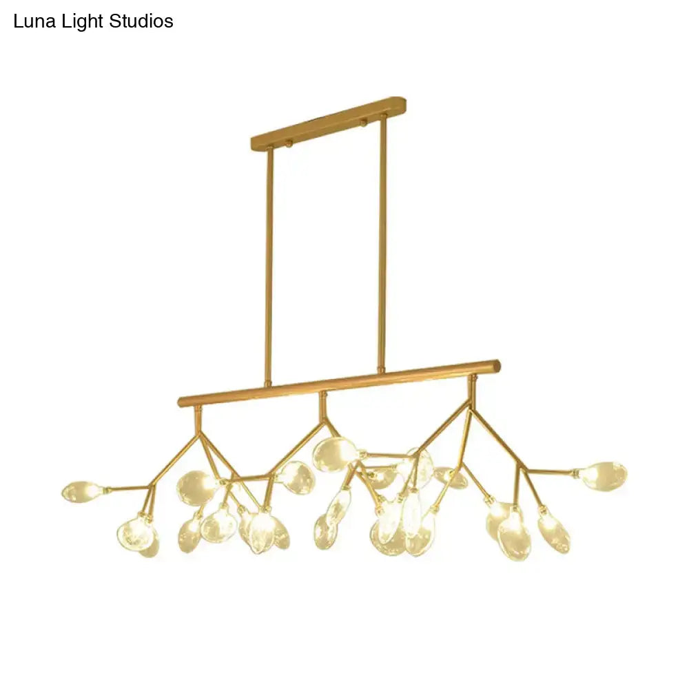Modern black & gold clear glass bubble chandelier dining room light