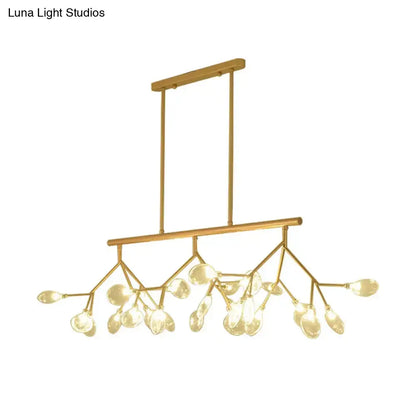 Modern black & gold clear glass bubble chandelier dining room light