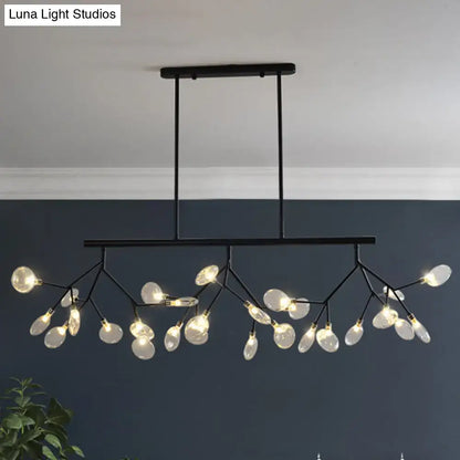 Modern black & gold clear glass bubble chandelier dining room light
