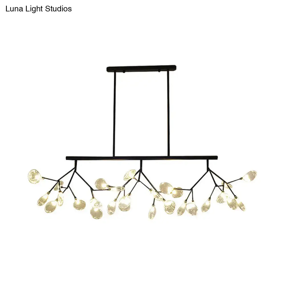 Modern black & gold clear glass bubble chandelier dining room light