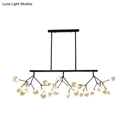 Modern black & gold clear glass bubble chandelier dining room light