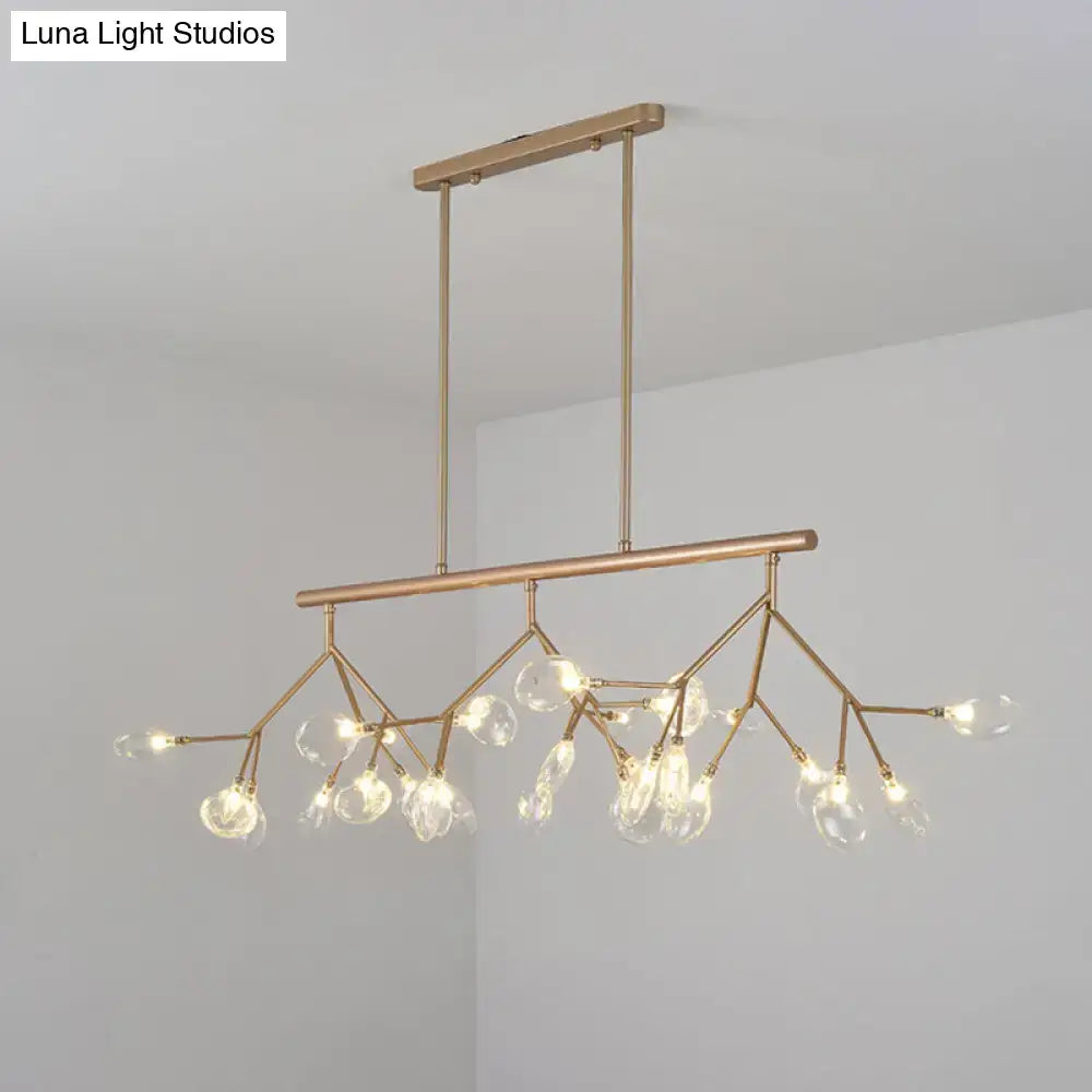 Modern black & gold clear glass bubble chandelier dining room light