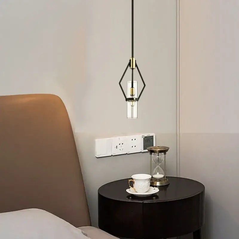 Modern black & gold clear glass e27 pendant lights dining room