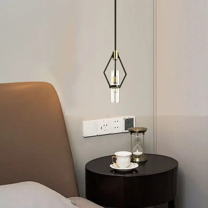 Modern black & gold clear glass e27 pendant lights dining room