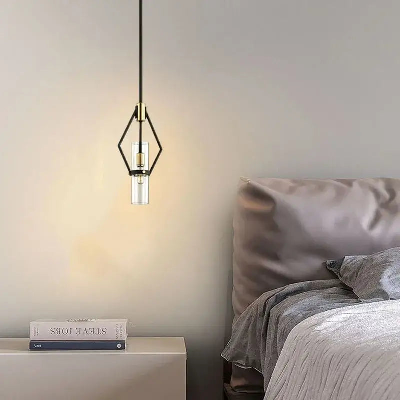 Modern black & gold clear glass e27 pendant lights dining room