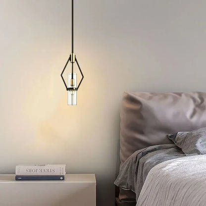 Modern black & gold clear glass e27 pendant lights dining room