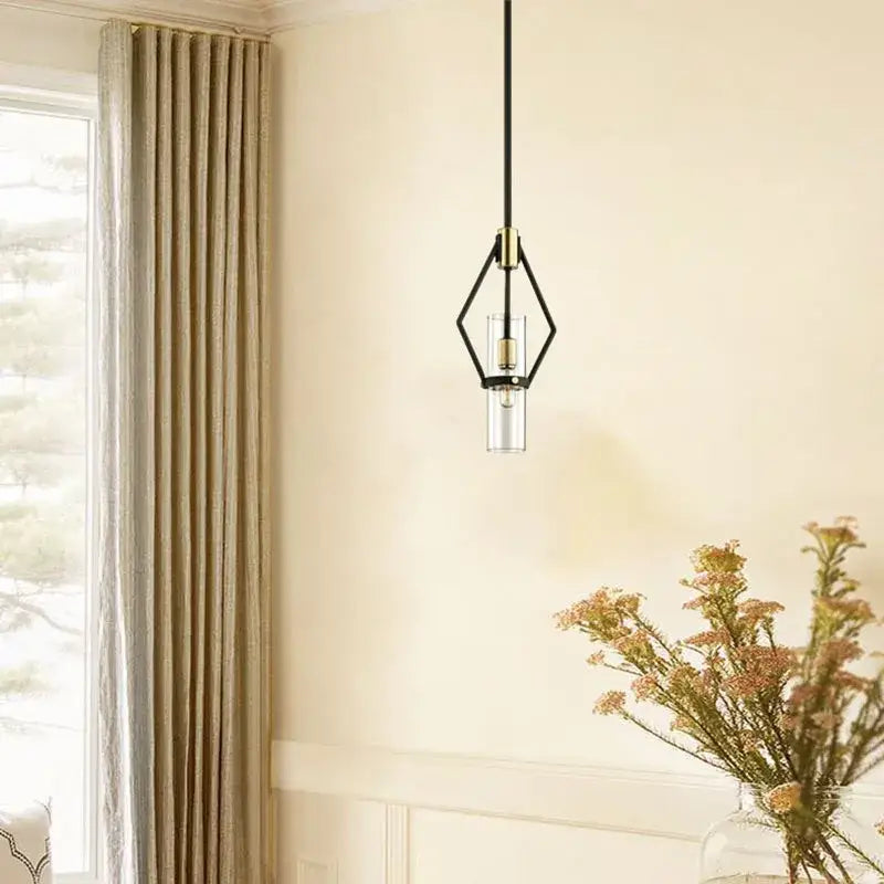 Modern black & gold clear glass e27 pendant lights dining room