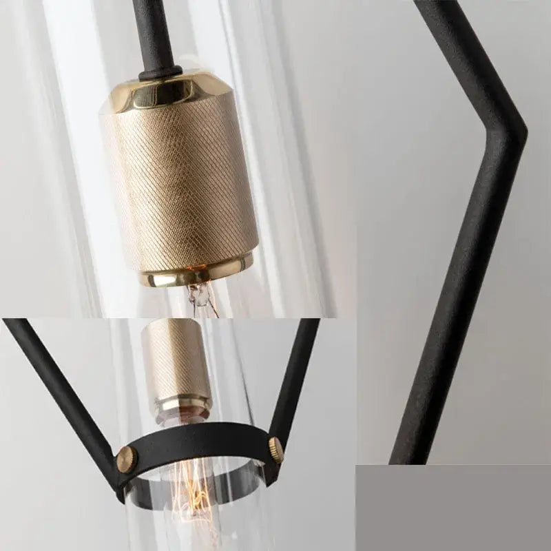 Modern black & gold clear glass e27 pendant lights dining room