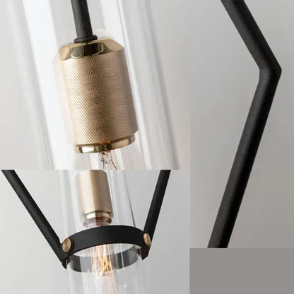 Modern black & gold clear glass e27 pendant lights dining room