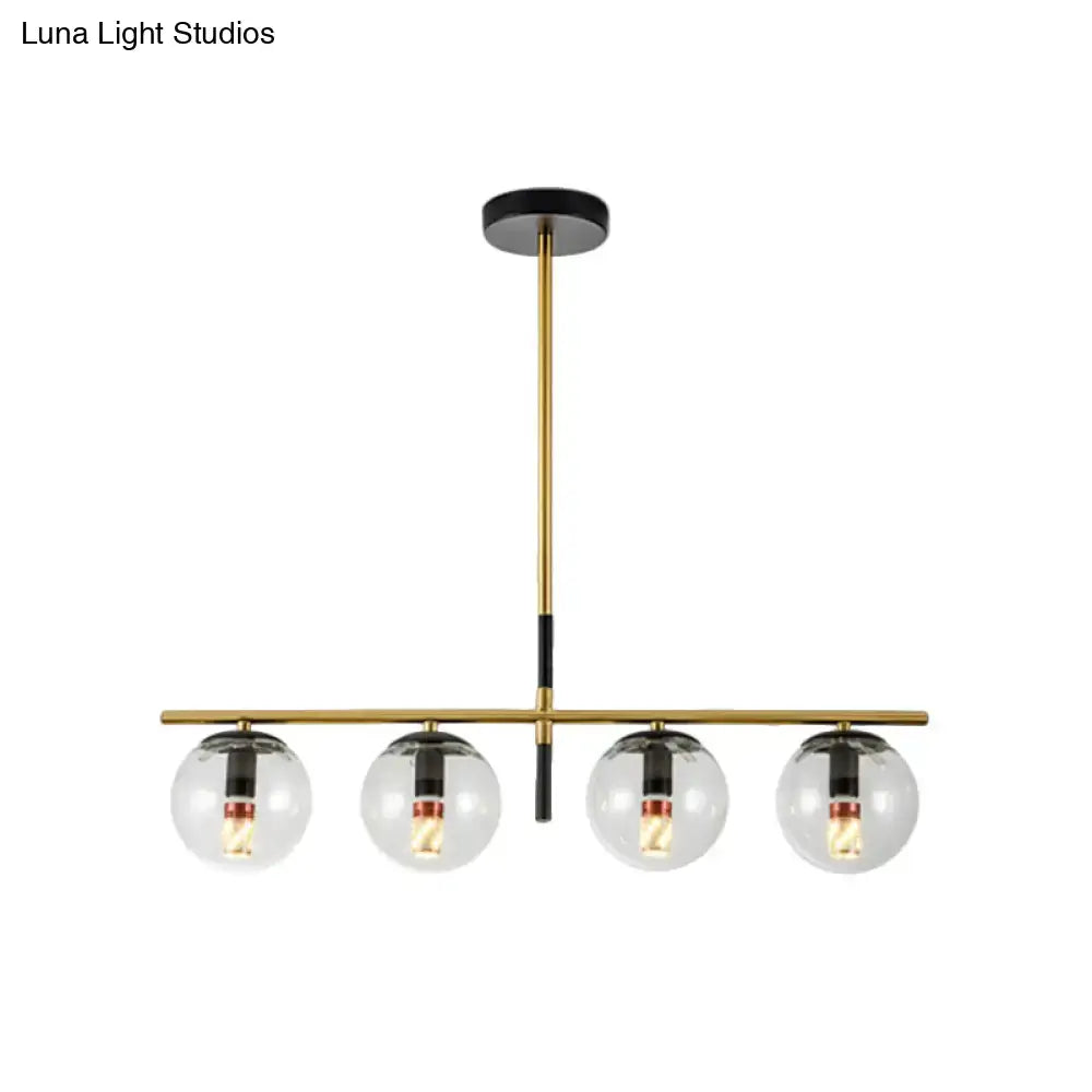 Modern black & gold clear glass pendant light dining room 110v-240v