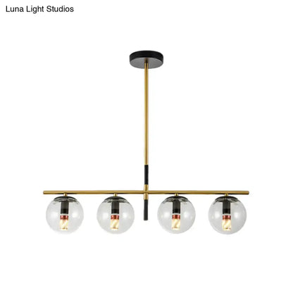 Modern black & gold clear glass pendant light dining room 110v-240v