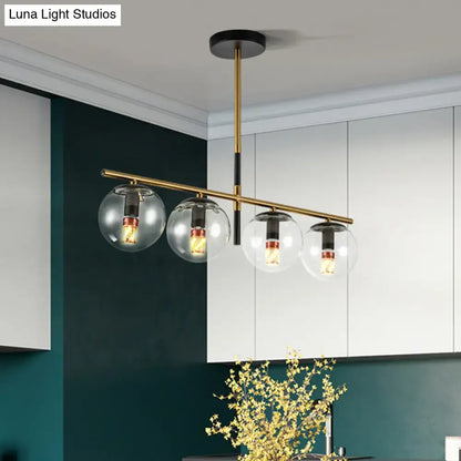 Modern black & gold clear glass pendant light dining room 110v-240v