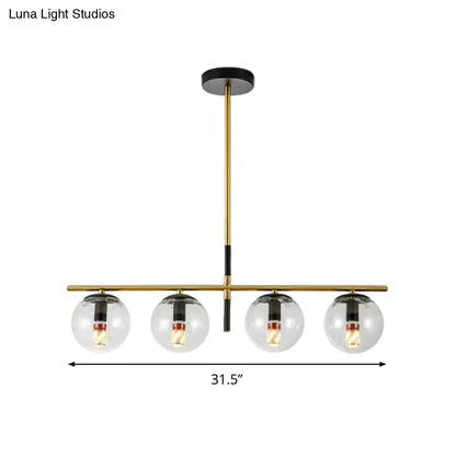 Modern black & gold clear glass pendant light dining room 110v-240v
