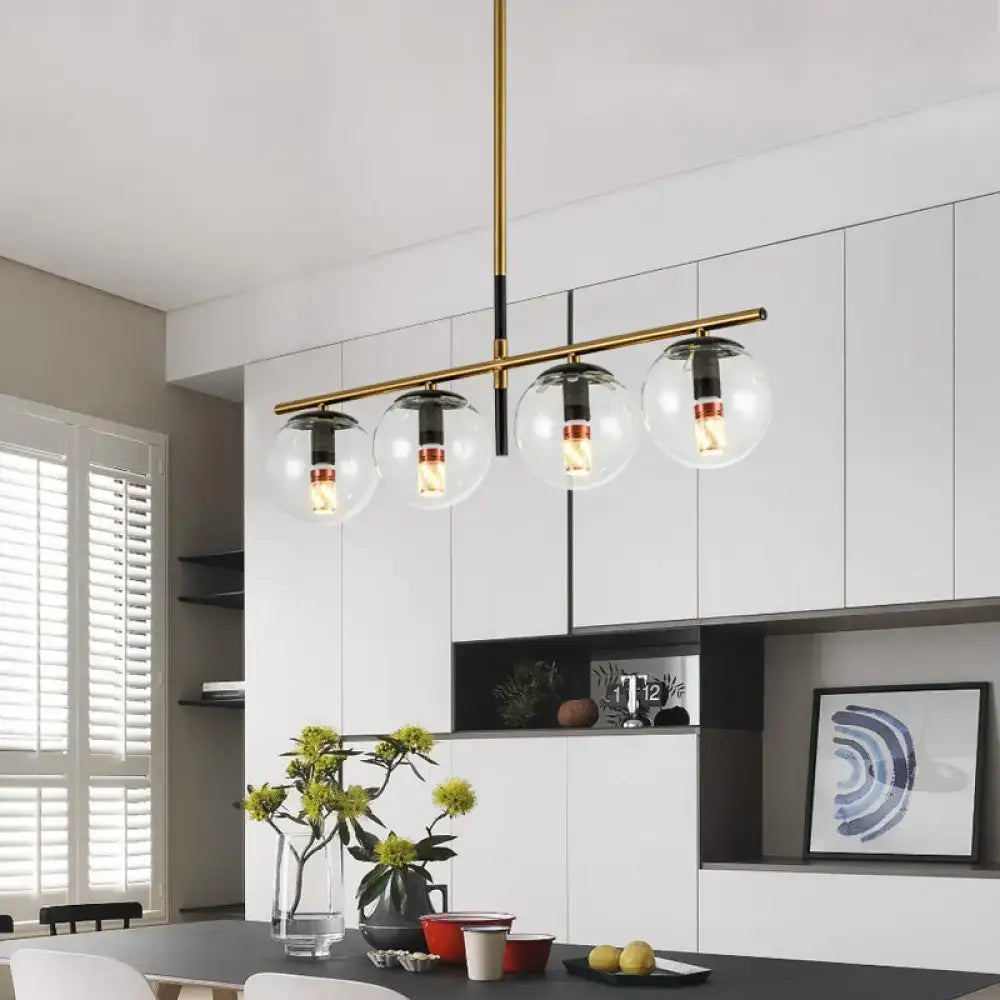 Modern black & gold clear glass pendant light dining room 110v-240v