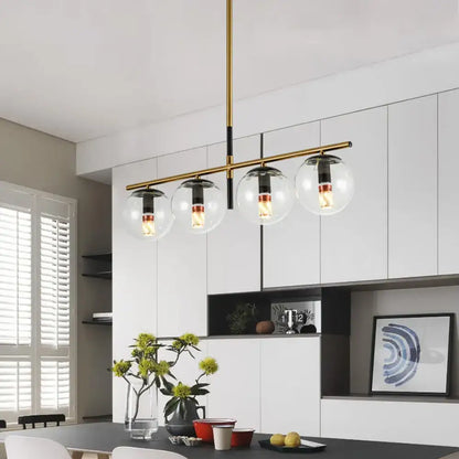 Modern black & gold clear glass pendant light dining room 110v-240v