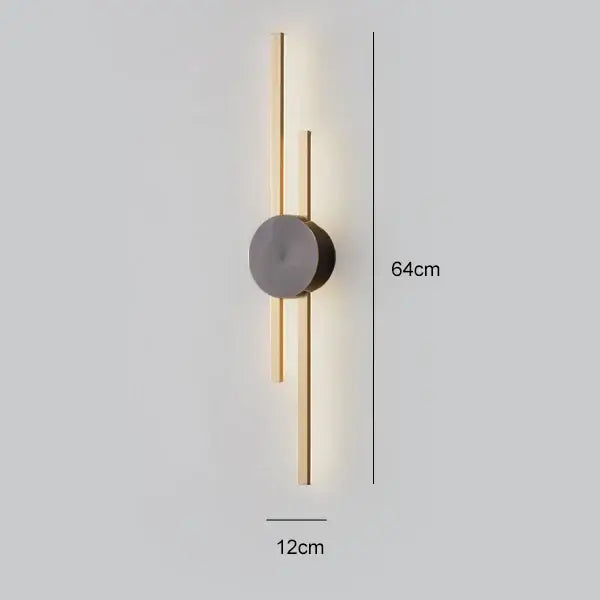 Modern black & gold copper wall light bedroom sconce
