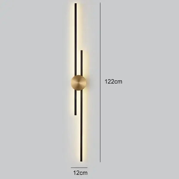 Modern black & gold copper wall light bedroom sconce