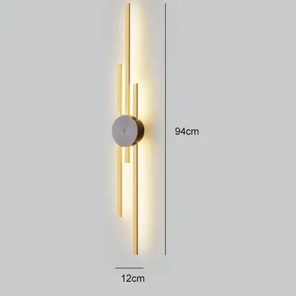 Modern black & gold copper wall light bedroom sconce