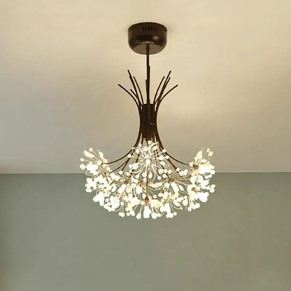 Modern black & gold crystal bouquet pendant light dining room