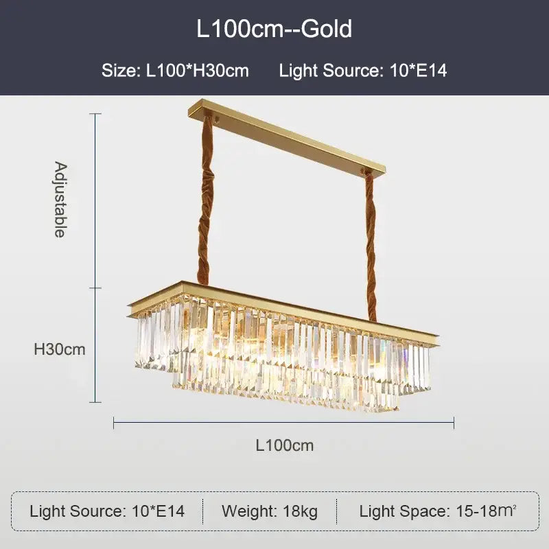 Modern black & gold crystal ceiling chandelier living room light