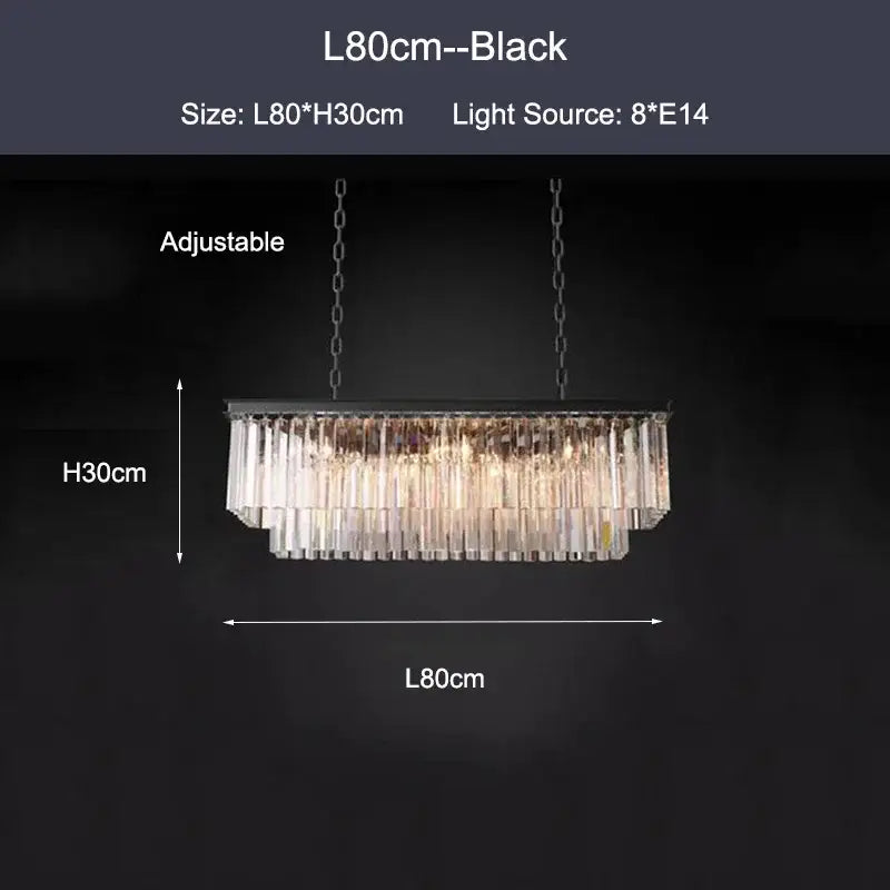 Modern black & gold crystal ceiling chandelier living room light