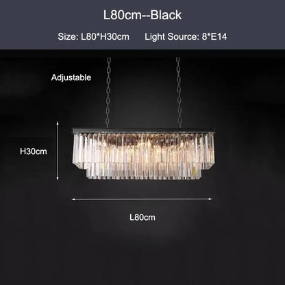 Modern black & gold crystal ceiling chandelier living room light